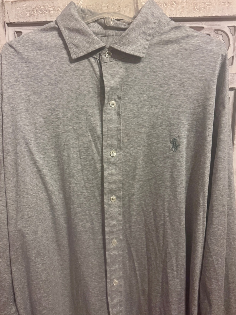 Ralph Lauren Gray Button Down Polo Shirt XL